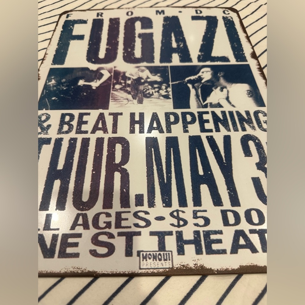 Fugazi Concert metal Poster Sign - Blue and White - Picture 9 of 13